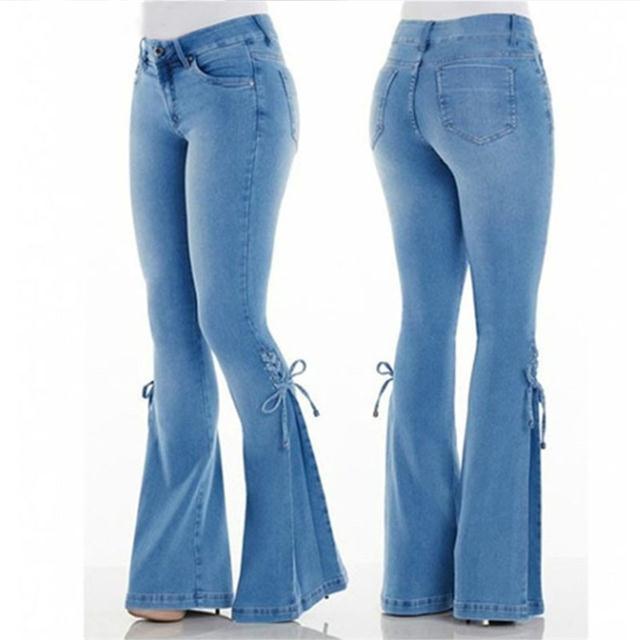 Wide-leg flared jeans-THAT FASHION STORE