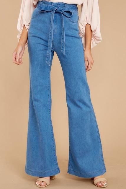 Wide-leg flared jeans-THAT FASHION STORE