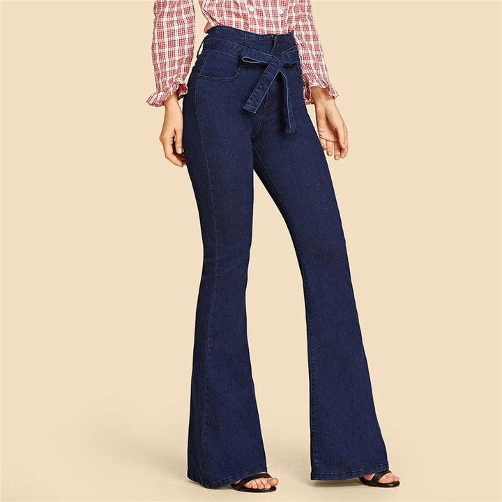 Wide-leg flared jeans-THAT FASHION STORE