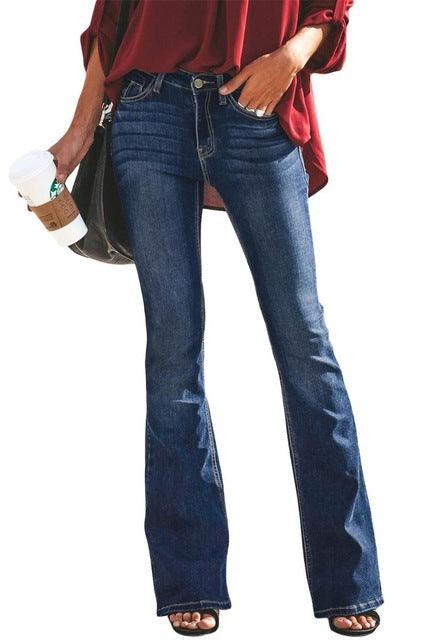 Wide-leg flared jeans-THAT FASHION STORE