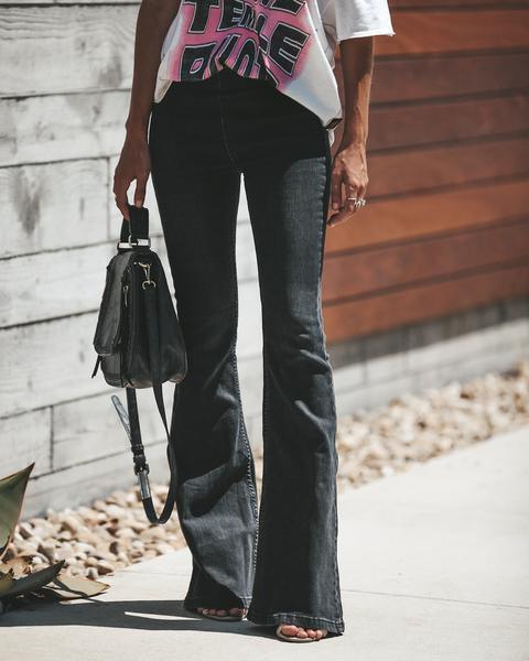 Wide-leg flared jeans-THAT FASHION STORE