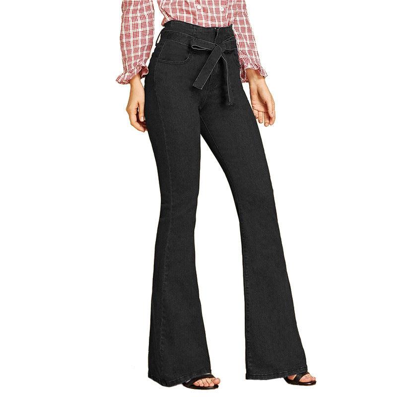 Wide-leg flared jeans-THAT FASHION STORE