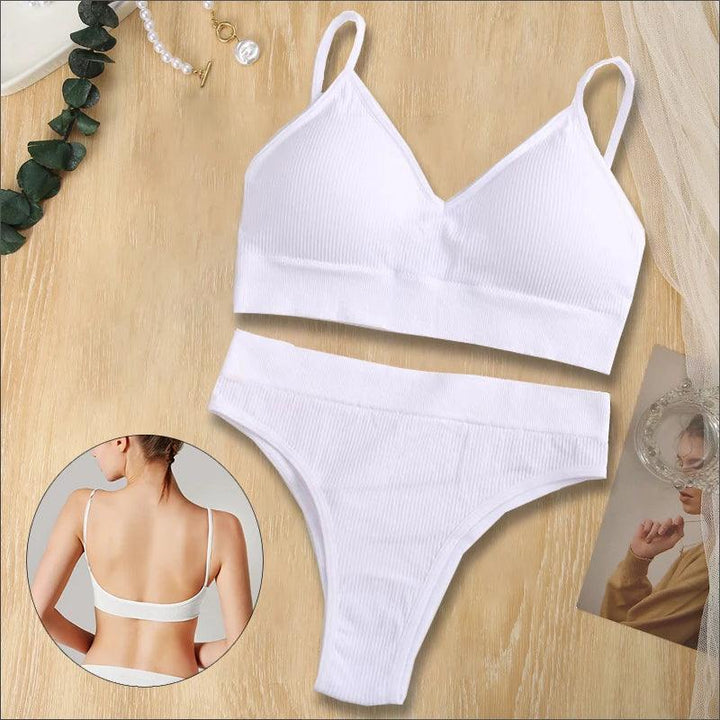 Women Bras Panties Set Seamless U-Back Bras Female Sexy Brazilian Pants Underwear Suit Removable Pad Push Up Bralette Lingerie-THAT FASHION STORE