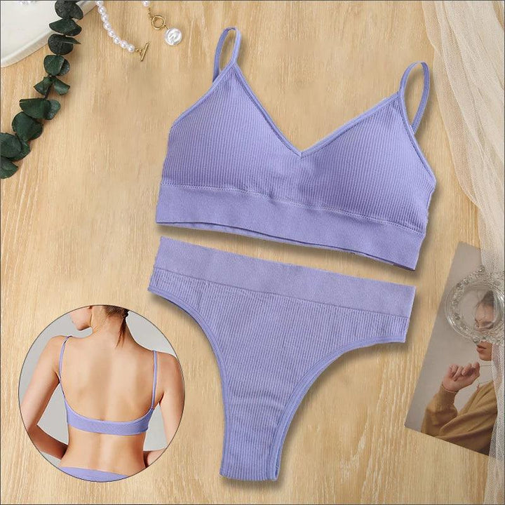 Women Bras Panties Set Seamless U-Back Bras Female Sexy Brazilian Pants Underwear Suit Removable Pad Push Up Bralette Lingerie-THAT FASHION STORE