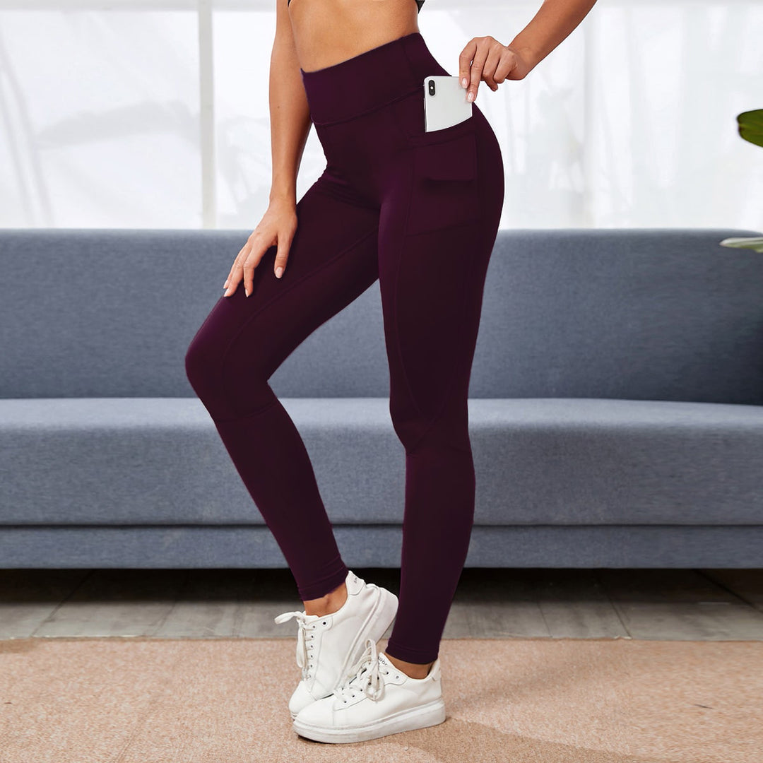 Women's High Waist Pure Color Leggings-THAT FASHION STORE