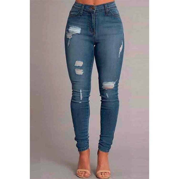 Women's Jeans Ankle Banded Slim Fit Hip Raise Jeans Women's Trousers-THAT FASHION STORE