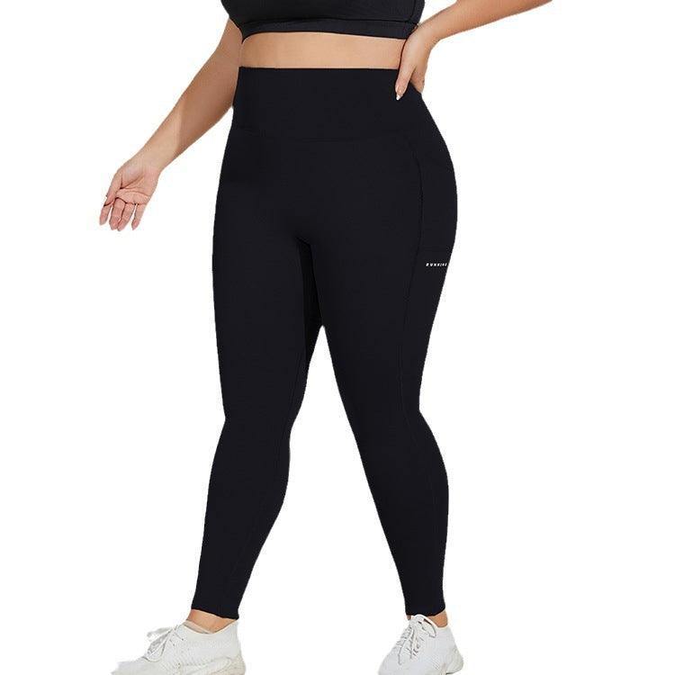 Women's Plus Size Sports Pocket Fitness Trousers-THAT FASHION STORE