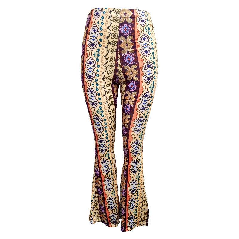 Women's Printed Slightly Flared Leggings-THAT FASHION STORE