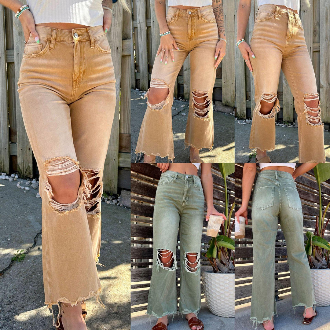 Women's Ripped Straight Loose Jeans-THAT FASHION STORE