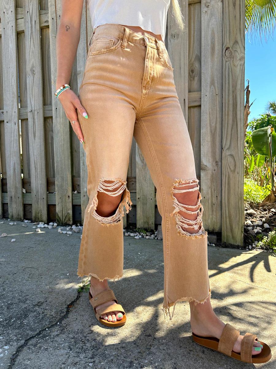 Women's Ripped Straight Loose Jeans-THAT FASHION STORE