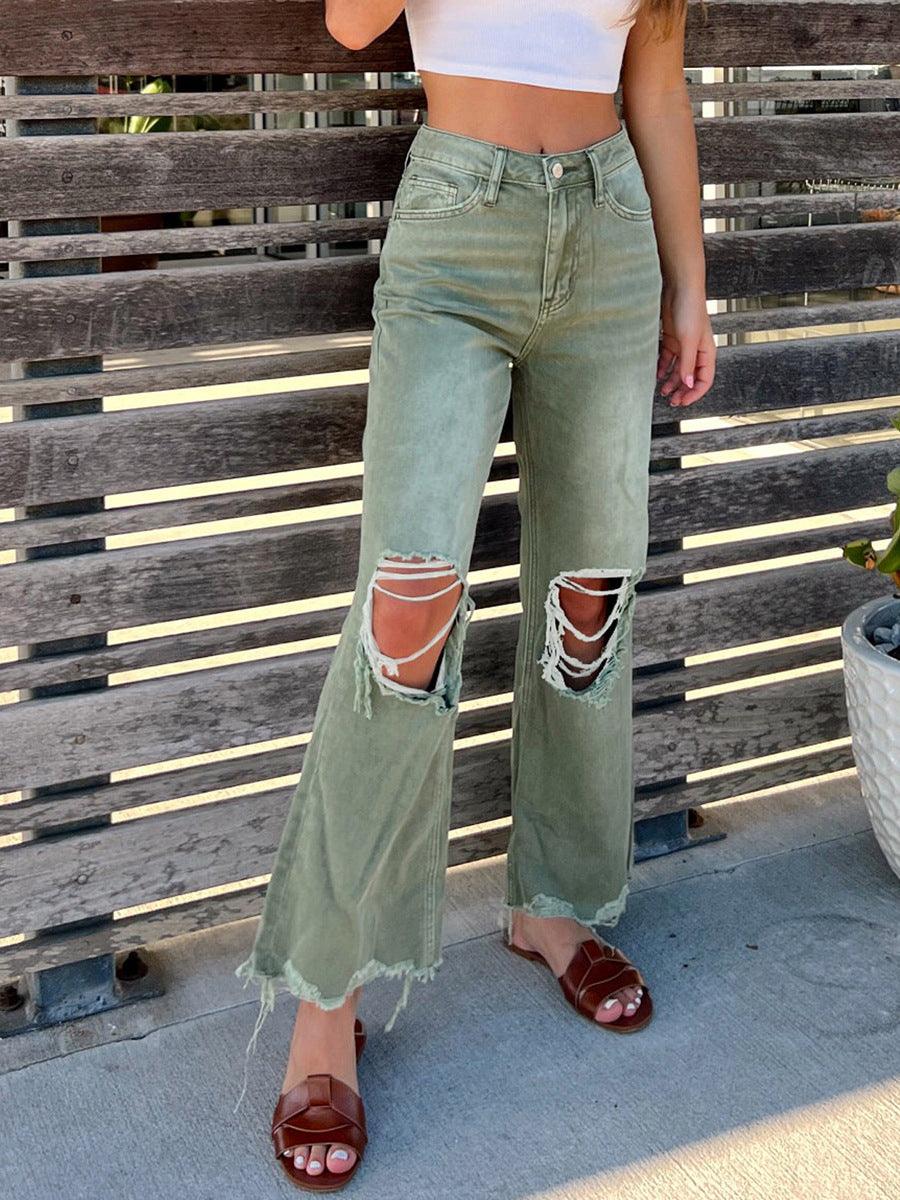 Women's Ripped Straight Loose Jeans-THAT FASHION STORE