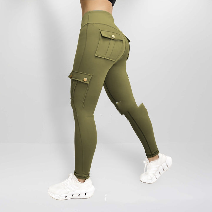 Workwear With Pocket Fitness Pants For Women High Elastic Tight-THAT FASHION STORE