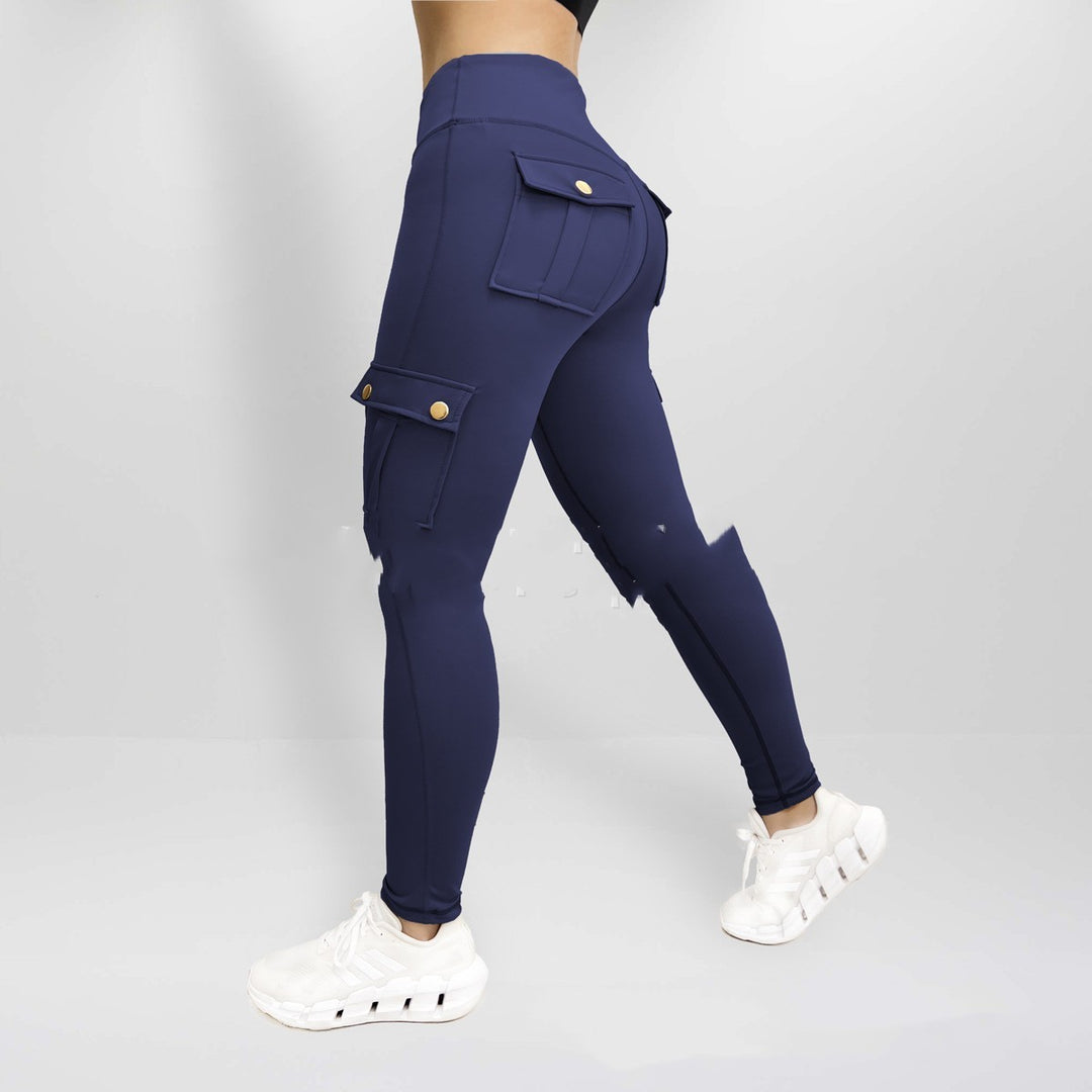 Workwear With Pocket Fitness Pants For Women High Elastic Tight-THAT FASHION STORE