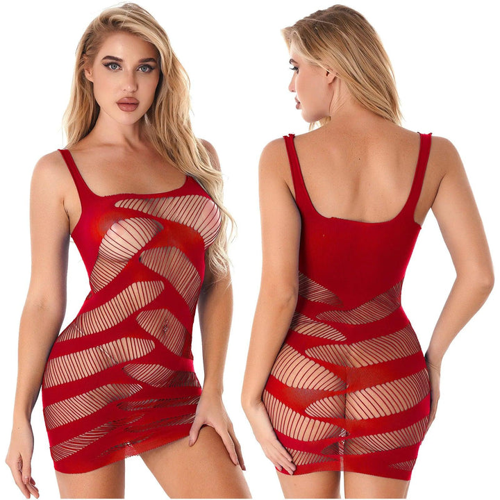 Y2k Hot Sexy Erotic Dress Women Hollow Out Beach Short Mini Skirt Summer Outfits See Through Party Club Evening Bodycon Dresses-THAT FASHION STORE