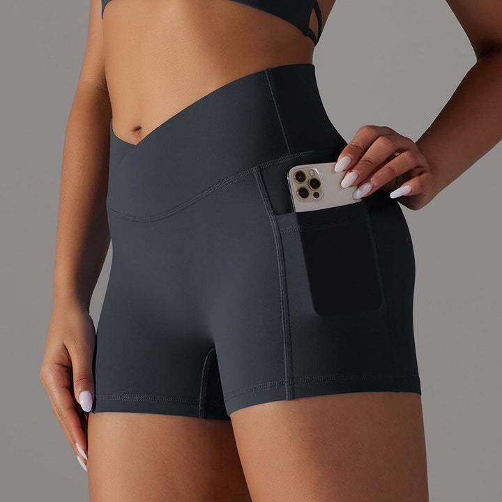 Yoga Shorts With Phone Pocket Design Fitness Sports Pants For Women Clothing-THAT FASHION STORE