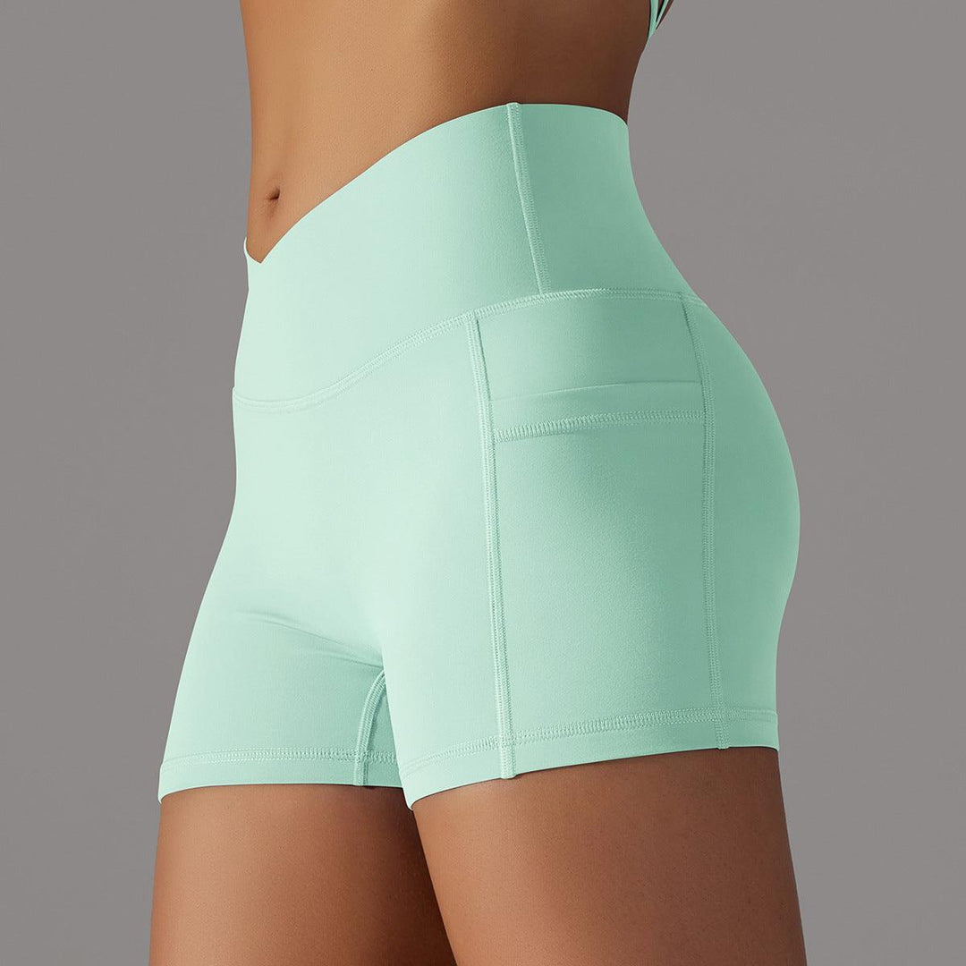 Yoga Shorts With Phone Pocket Design Fitness Sports Pants For Women Clothing-THAT FASHION STORE